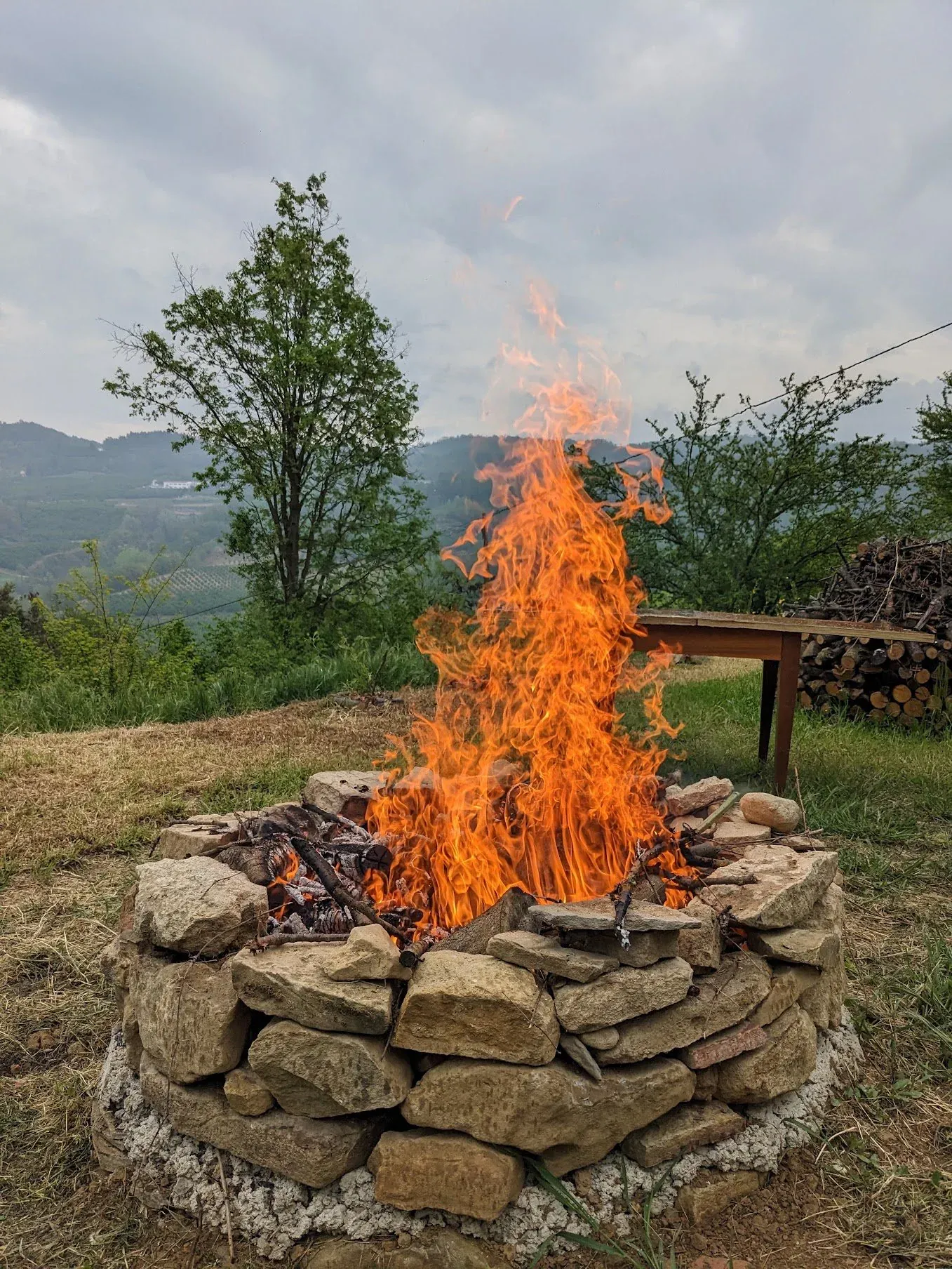 Outdoor Grilling Firepit setup
