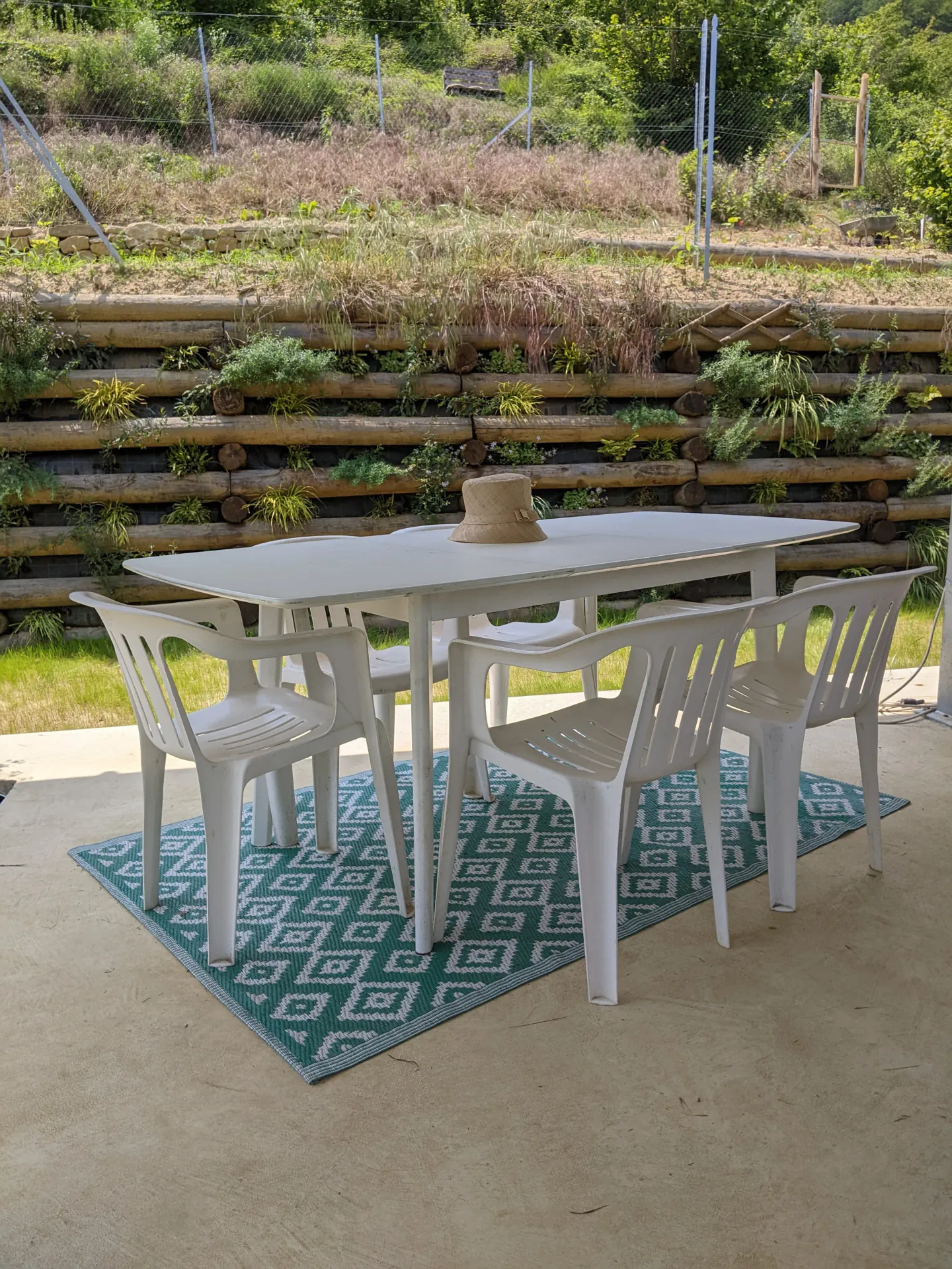 Covered outdoor dining area with beer on tap